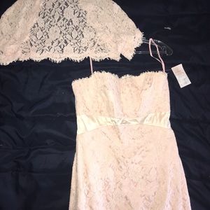 NWT Peachy Lace Overlay Formal Dress Size 10
